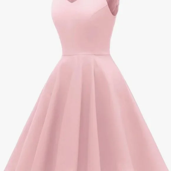 Women's 1950s Retro Vintage Spaghetti Strap Cocktail Swing Dresses Rockabilly - Picture 2 of 6